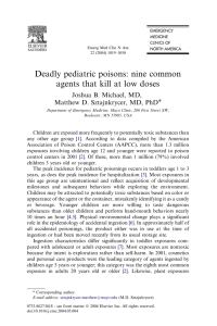 Deadly pediatric poisons: nine common agents that kill at low doses