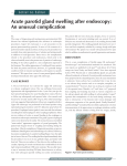 Acute parotid gland swelling after endoscopy: An unusual