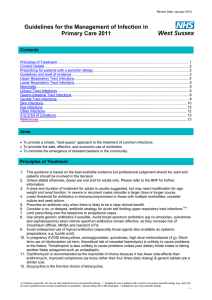 GUIDELINES FOR THE MANAGEMENT OF INFECTIONS IN