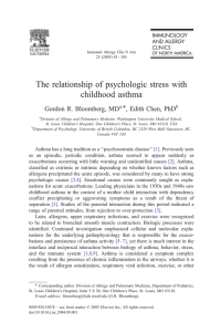 The relationship of psychologic stress with childhood asthma