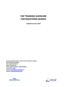 pap training guideline for registered nurses