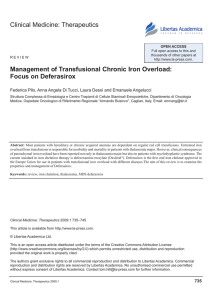 Clinical Medicine: Therapeutics Management of Transfusional