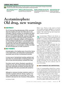 Acetaminophen: Old drug, new warnings