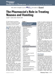 The Pharmacist`s Role in Treating Nausea and Vomiting