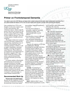 Primer on Frontotemporal Dementia