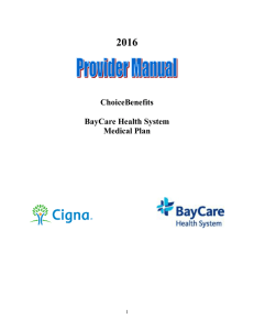 Provider Manual - BayCare Health System