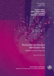 Alcohol Use Disorders Identification Test (AUDIT) instrument PDF