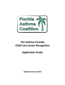 Asthma-Friendly Child Care Center Recognition Application