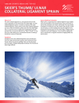 skier`s thumb/ ulnar collateral ligament sprain