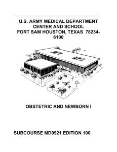 US Army medical course Obstetric and Newborn Care I MD0921