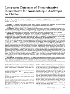 Long-term Outcomes of Photorefractive Keratectomy for