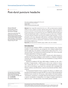 Post-dural puncture headache