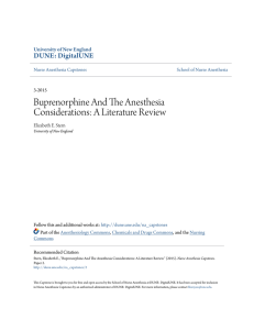 Buprenorphine And The Anesthesia Considerations: A