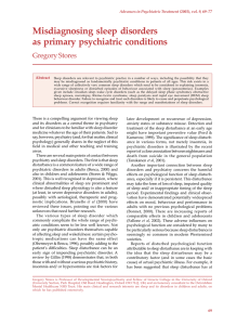 Misdiagnosing sleep disorders as primary psychiatric conditions