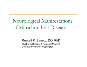 Neurological Manifestations of Mitochondrial Disease
