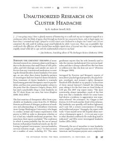Unauthorized Research on Cluster Headache