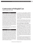 Controversies in Prehospital Care