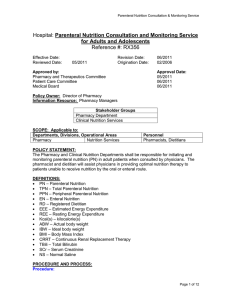 Hospital: Parenteral Nutrition Consultation and Monitoring