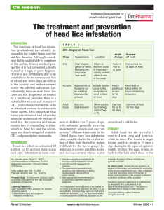 The treatment and prevention of head lice infestation