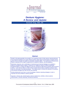Denture Hygiene: A Review and Update