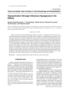 Hyposalivation Strongly Influences Hypogeusia in the Elderly - J
