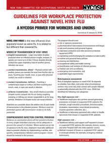 guidelines for workplace protection against novel h1n1 flu