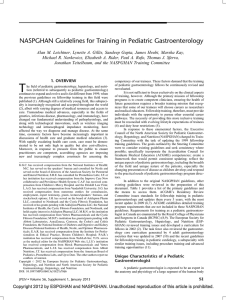 NASPGHAN Guidelines for Training in Pediatric Gastroenterology