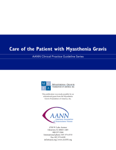 Care of the Patient with Myasthenia Gravis