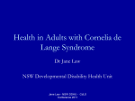 Health in Adults with Cornelia de Lange Syndrome