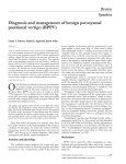 Diagnosis and management of benign paroxysmal positional vertigo