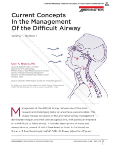 Current Concepts In the Management Of the Difficult Airway