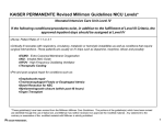 KAISER PERMANENTE Revised Milliman Guidelines NICU Levels