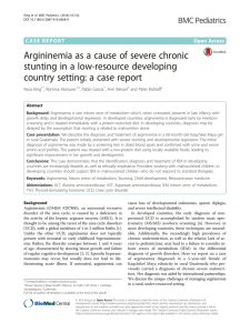 Argininemia as a cause of severe chronic stunting in a low