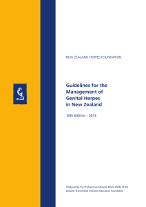 Guidelines for the Management of Genital Herpes in New Zealand