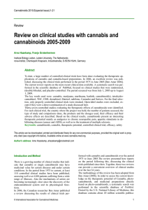 Review on clinical studies with cannabis and cannabinoids 2005-2009