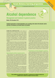 Alcohol dependence - Irish College of General Practitioners