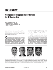 Compounded Topical Anesthetics in Orthodontics