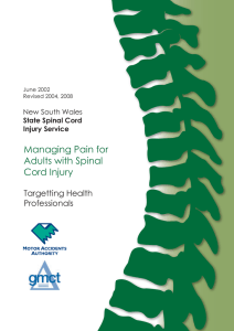 Managing Pain for Adults with Spinal Cord Injury