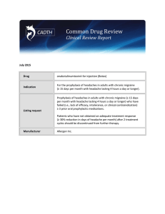CDR Clinical Review Report for Botox (Migraine)