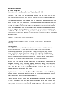 DISTORTIONAL THINKING By Dr. Don Colbert M.D. Extracted from