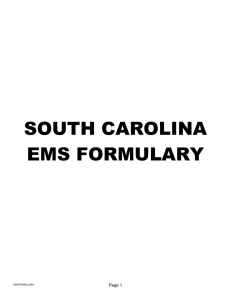 south carolina ems formulary