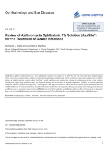 Ophthalmology and Eye Diseases Review of Azithromycin