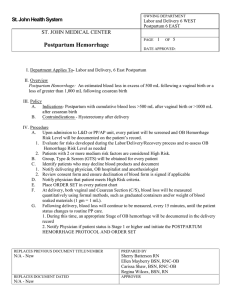 Postpartum Hemorrhage Protocol