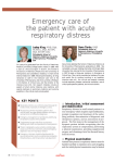 Emergency care of the patient with acute respiratory distress