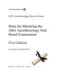 Hints for Mastering the ABA Anesthesiology Oral Board