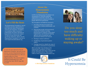 It Could Be Hypersomnia - Hypersomnia Foundation