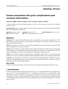 Factors associated with groin complications post coronary intervention