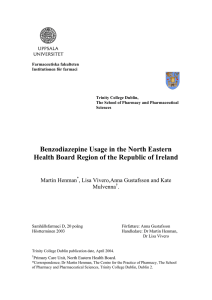 Benzodiazepine usage in the North Eastern Health Board
