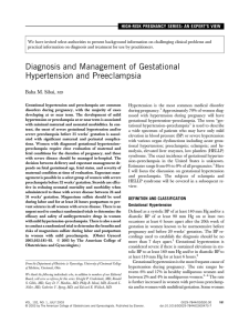Diagnosis and Management of Gestational Hypertension