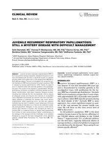 Juvenile recurrent respiratory papillomatosis